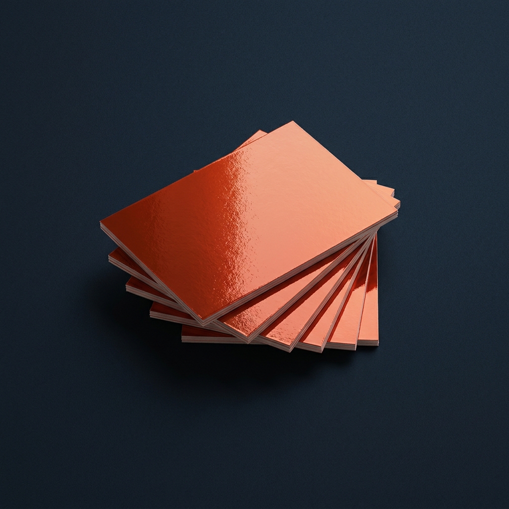Stacked high-gloss UV-coated business cards